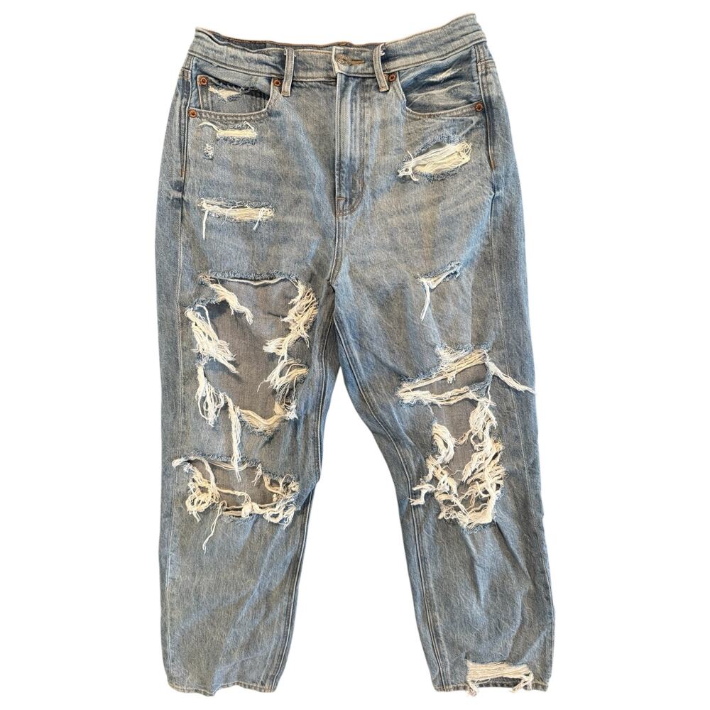 American Eagle Highest Rise 90s Boyfriend Jeans Sz 6 Distressed Ripped Relax Fit